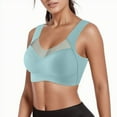 thumbnail image 1 of Sngxgn Womens Wireless Bra, Full-Coverage Pullover Stretch-Knit Bra, Smoothing T-Shirt Bra(Blue,XL), 1 of 8