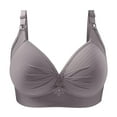 thumbnail image 1 of Sngxgn Womens Wireless Bra, Full-Coverage Pullover Stretch-Knit Bra, Smoothing T-Shirt Bra(Grey,40), 1 of 4