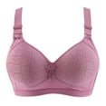 thumbnail image 1 of Sngxgn Womens Wireless Bra, Full-Coverage Pullover Stretch-Knit Bra, Smoothing T-Shirt Bra(Purple,44), 1 of 3