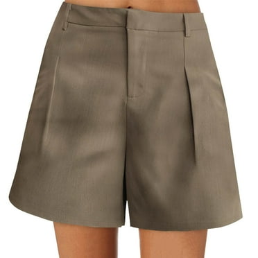 Sngxgn Womens Workout Gym Shorts Casual Lounge Set, Ladies Active Apparel with Pockets(Khaki,L)