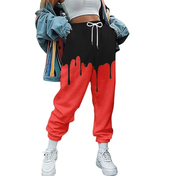 Sngxgn Womens Yoga Pants Wide Leg Loose Comfy Lounge Pants Workout Sweatpants for Women with Pockets(Hot Pink,M)