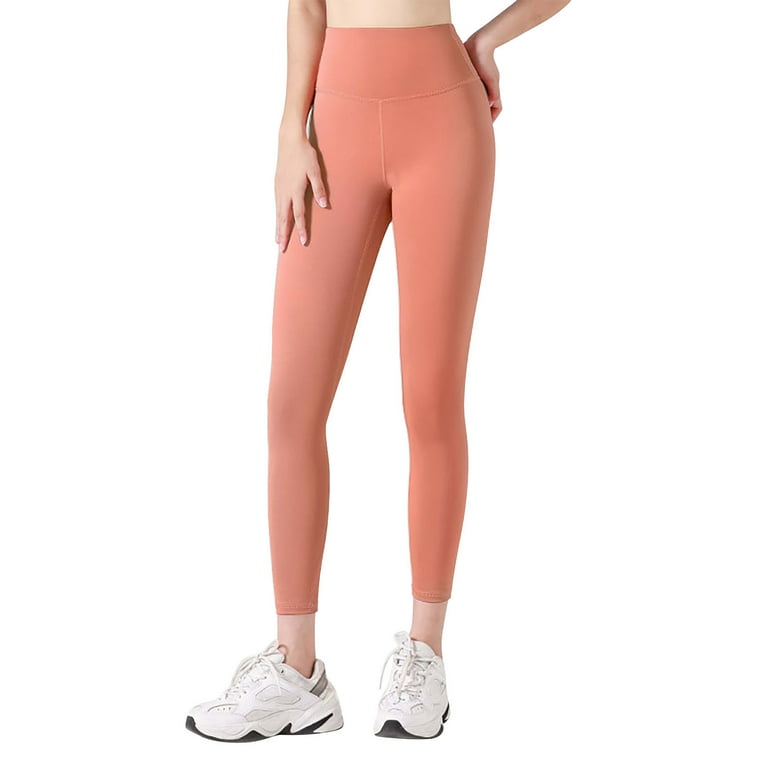 Sngxgn Yoga Leggings for Women High Waisted Workout Legging for Orange M