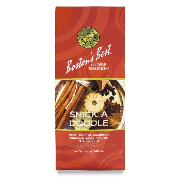 Snick A Doodle Ground Gourmet Coffee by Bostons Best for Unisex - 12 oz Coffee