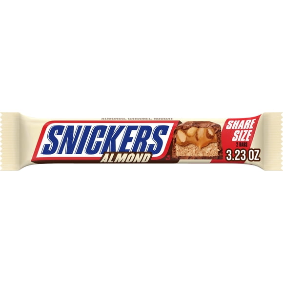 Snickers Almond Candy Milk Chocolate Bar, Share Size - 3.23 oz
