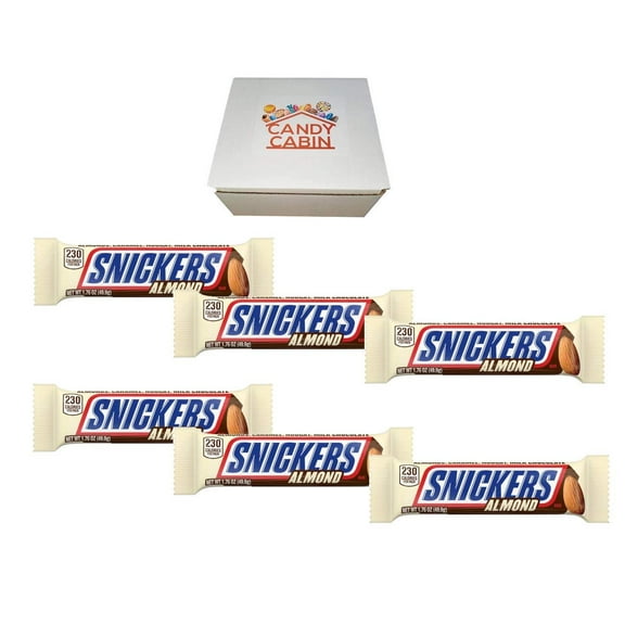 Snickers Almond King Size Pack of 6 Chocolate Candy Bars, Assorted Variety Box By CANDY CABIN