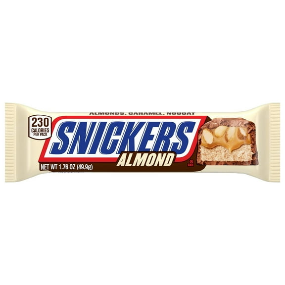 Snickers Almond Single Size Candy Bar - 1.76 oz (Pack of 2)