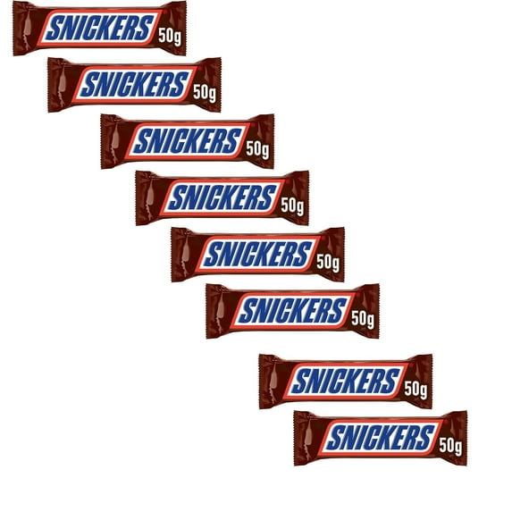 Snickers Bar 8 Pack – Caramel & Roasted Peanuts, Chocolate Covered | 50g Each | RADYAN®