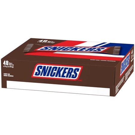 Snickers Chocolate Bar, 52g - 48 Count Per Box - 1 Box