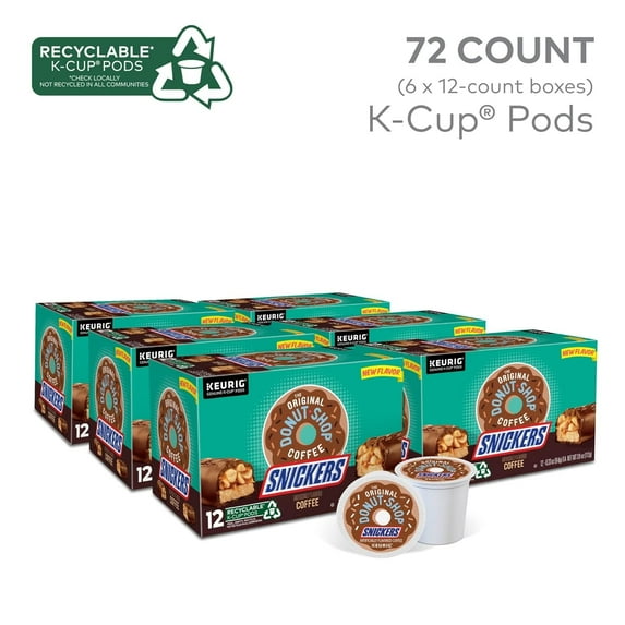 Snickers Coffee - 96 Count (4 Packs of 24) Keurig Single Serve K-Cup Pods, Flavored