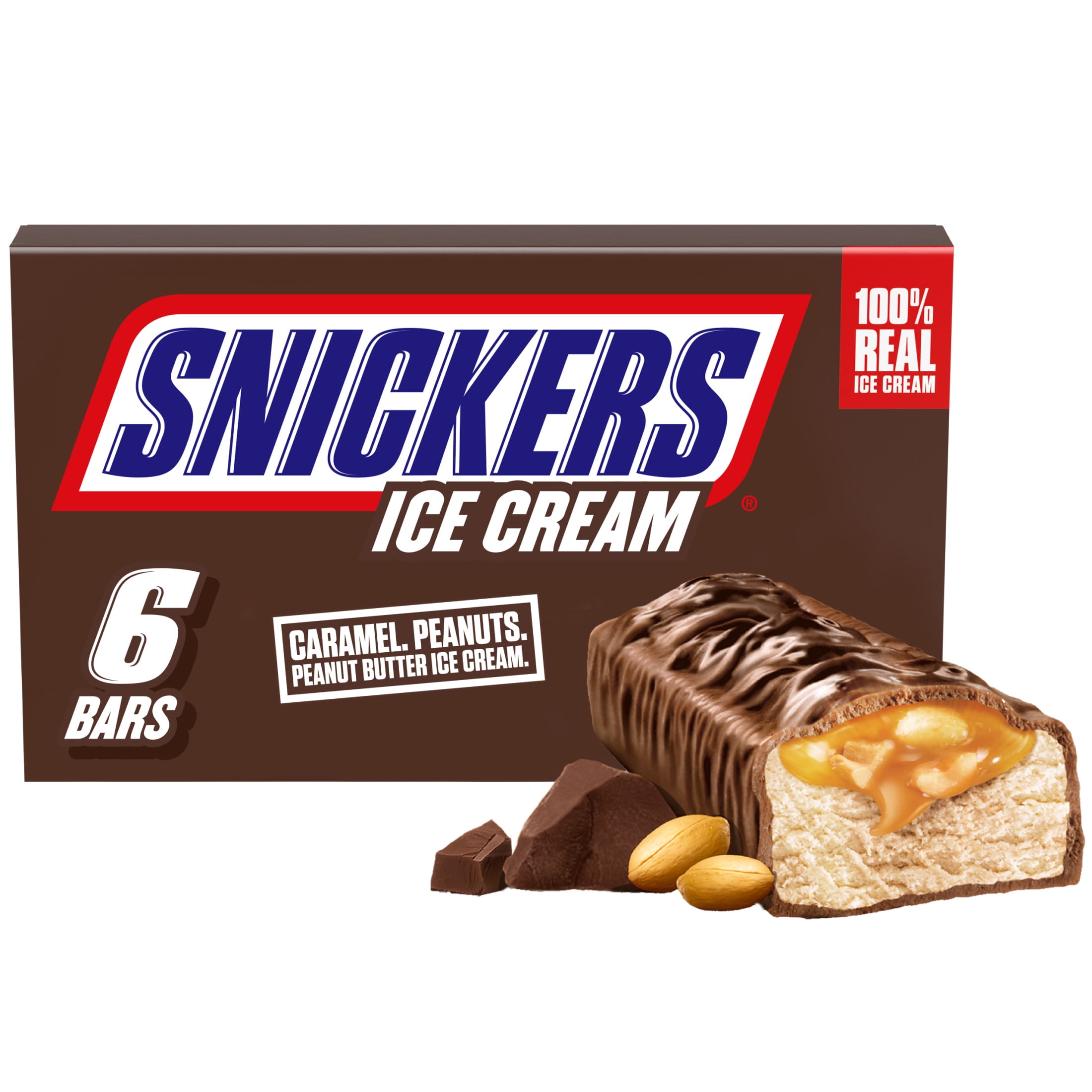 Snickers Creamy Peanut Butter Ice Cream Bars - 12 Oz, 6 Ct Box