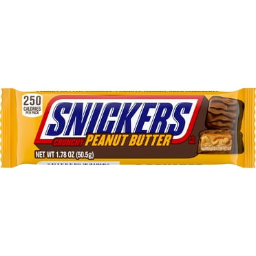 Snickers Crunchy Peanut Butter Squared Candy Chocolate Bar, Full Size, 1.78 oz, Packet