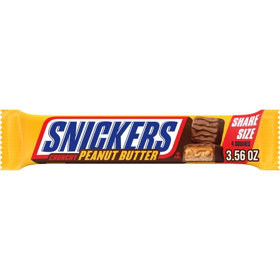 Snickers Crunchy Peanut Butter Squared Chocolate Bars, Share Size- 3.56 oz