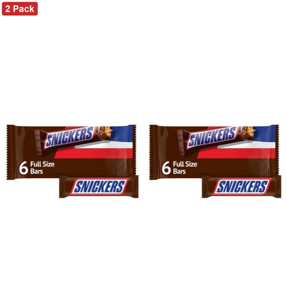Snickers Full Size Chocolate Candy Bars - 1.86oz/6ct