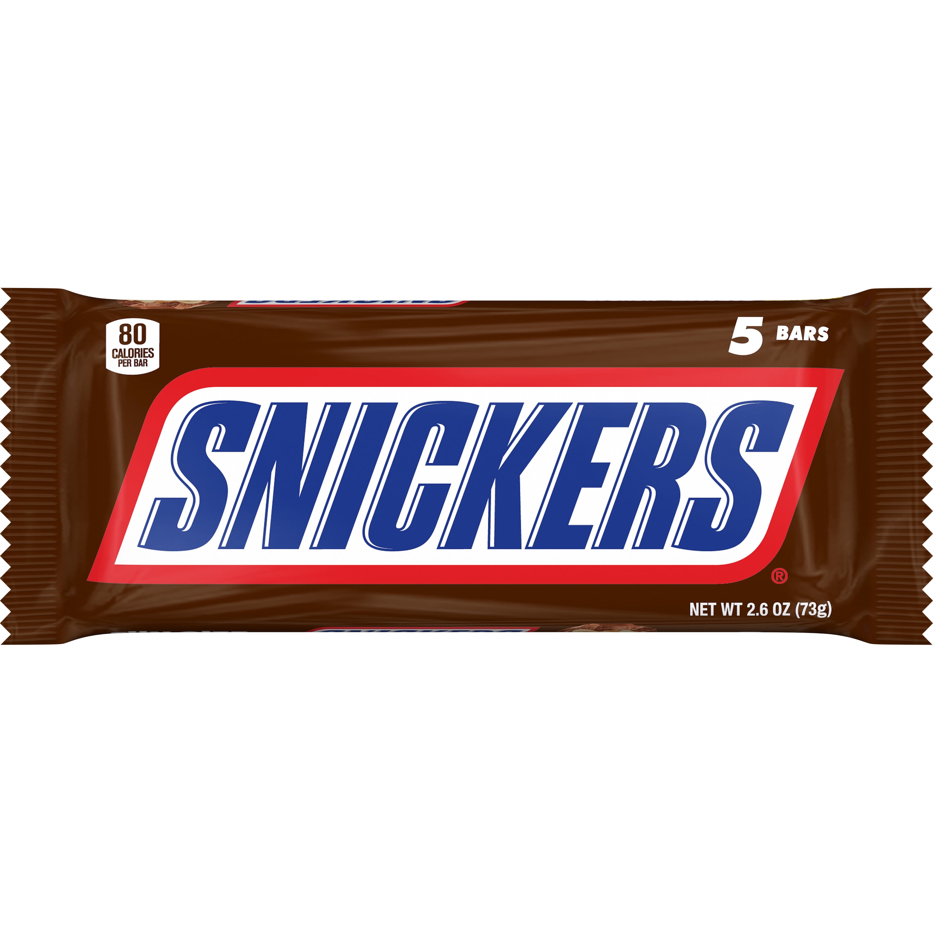 Snickers Fun Size Bar, 2.6oz (73g), 5 Count, Plastic Packet