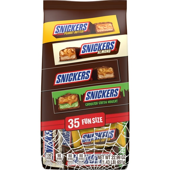 Snickers Fun Size Chocolate Halloween Candy Variety Assortment - 35 Ct Bulk Bag
