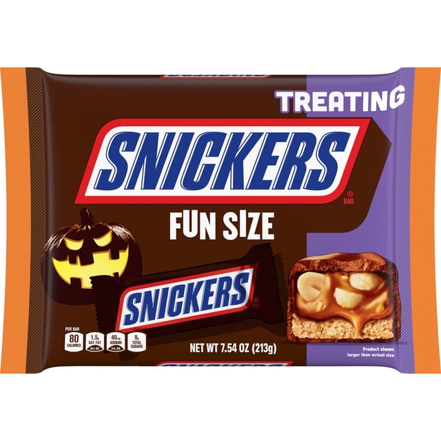 Snickers Fun Size Halloween Chocolate Bars, Treating Size - 7.54 oz ...