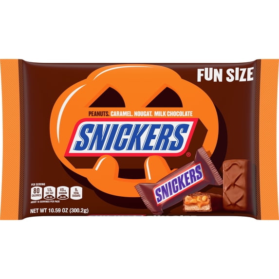 Snickers Fun Size Halloween Chocolate Candy Bars, 10.59 oz Bag (Pack of 2)