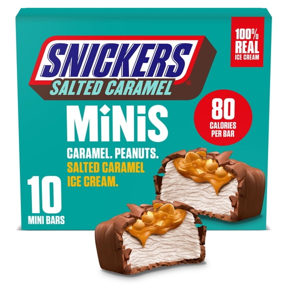 Snickers Minis Salted Caramel Ice Cream Bars - 10 Pack Box