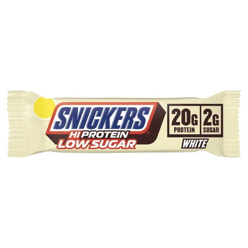 Snickers Low Sugar, Hi Protein, White Chocolate Bar 57g, British Import (Pack of 3)