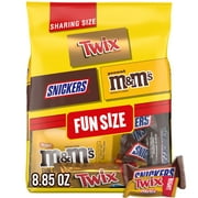 Snickers, M&M's & Twix Fun Size Chocolate Candy Variety Pack, Sharing Size - 8.85 oz Bag