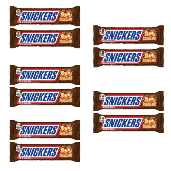 Snickers Milk Chocolate Candy Bars - 10 Pack, 1.86 oz