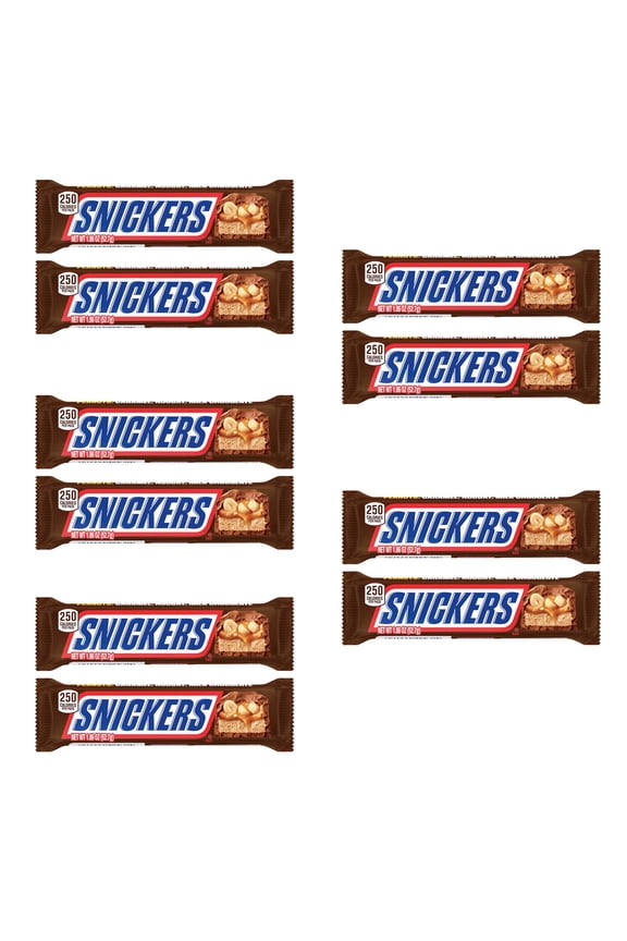 Snickers Milk Chocolate Candy Bars - 10 Pack, 1.86 oz