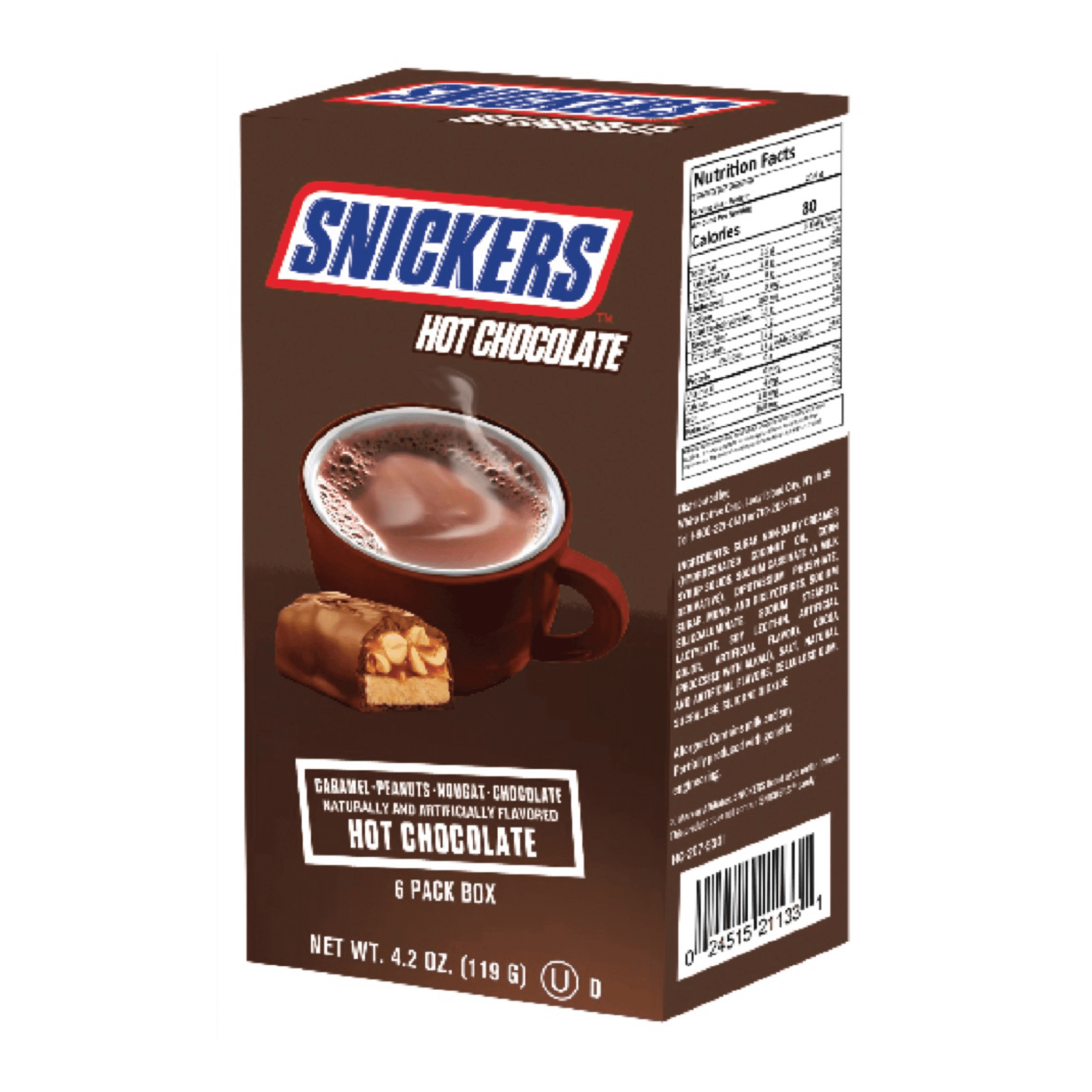 Snickers Milk Chocolate Caramel, Peanut & Nougat Flavored Hot Cocoa ...