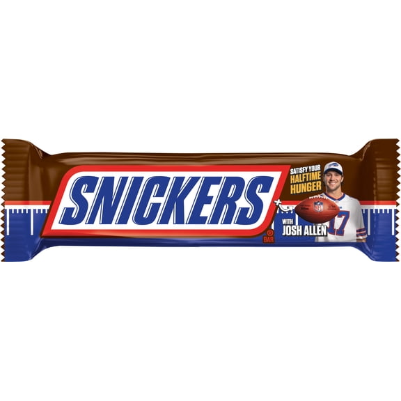 Snickers NFL Football Chocolate Candy Bar, Full Size - 1.86 oz Bar (Packaging May Vary)