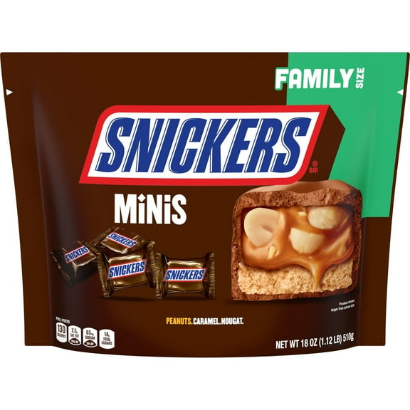 Snickers Minis Chocolate Bars - Family Size - 18 oz- Pack of 2