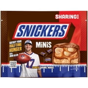 Snickers Original Mini Football Chocolate Bars, Sharing Size, 9.7 oz Candy Bag (Packaging May Vary)