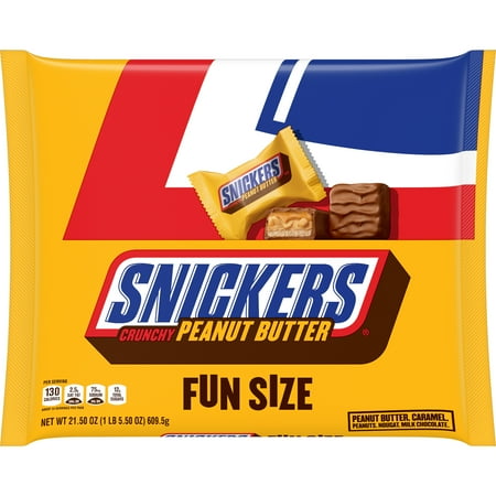 Snickers Peanut Butter Squared Chocolate Candy. Halloween Fun Size, 21.5 Oz, Bag