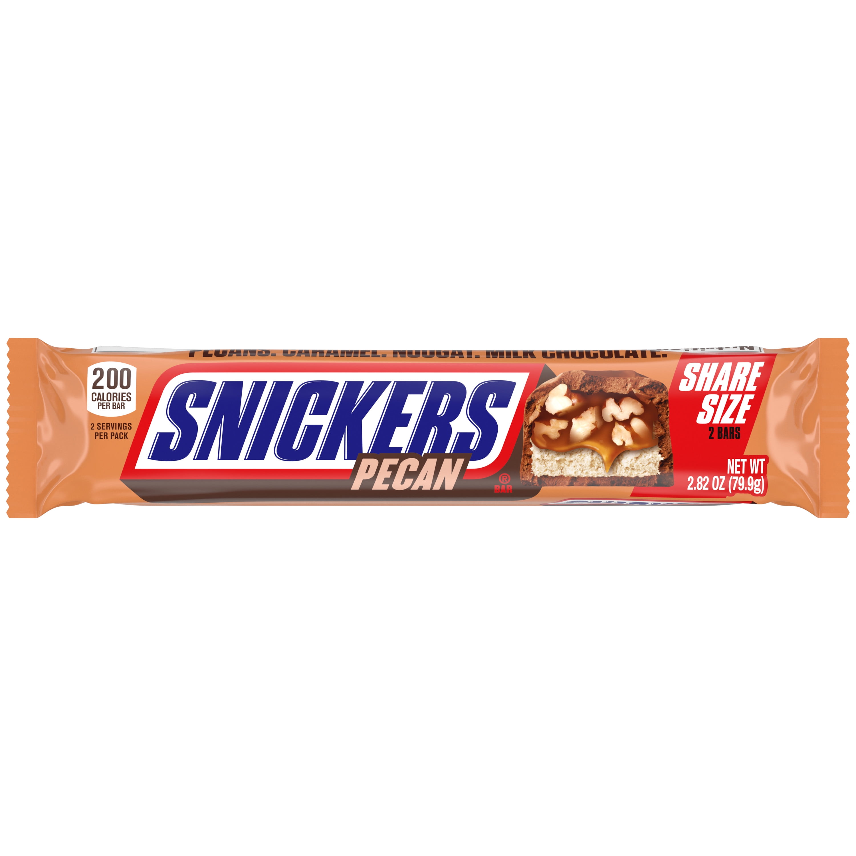 Snickers Pecan Milk Chocolate Bar, Share Size - 2.82 oz - Walmart.com