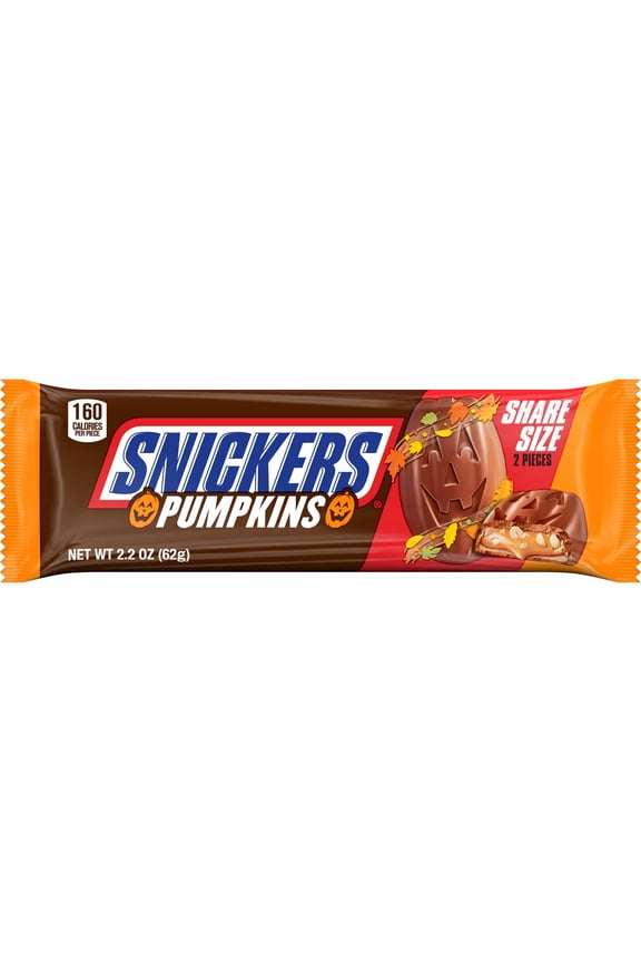 Pumpkins Chocolate Halloween Candy Bars, Share Size - 2.2 oz pack