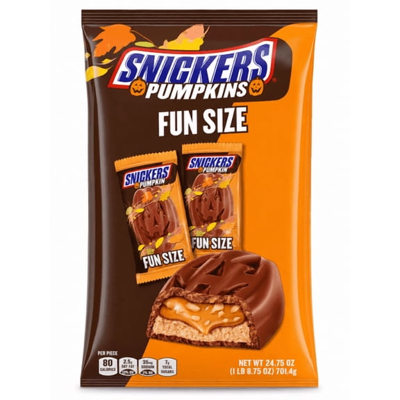 Snickers Pumpkins Shapes Stand Up Pouch 24.75 Ounces Each