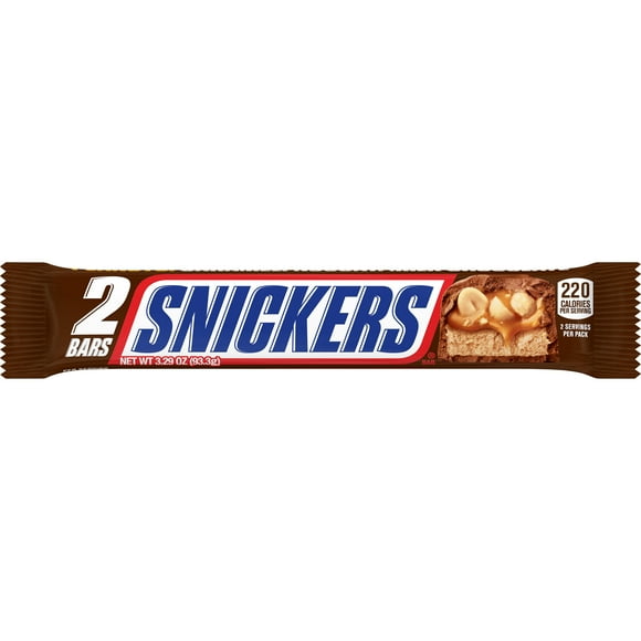 Snickers Milk Chocolate Candy Bars, Share Size, 3.29 oz