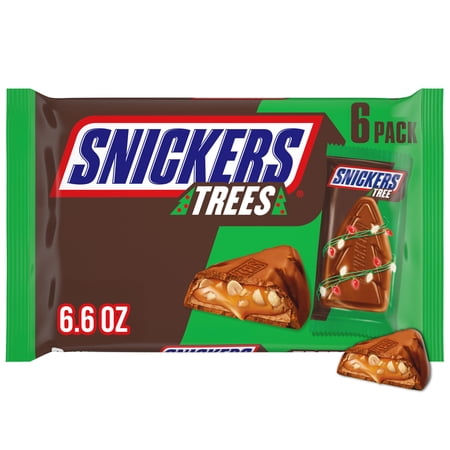 Snickers Trees Chocolate Christmas Candy Bars - 6 Ct