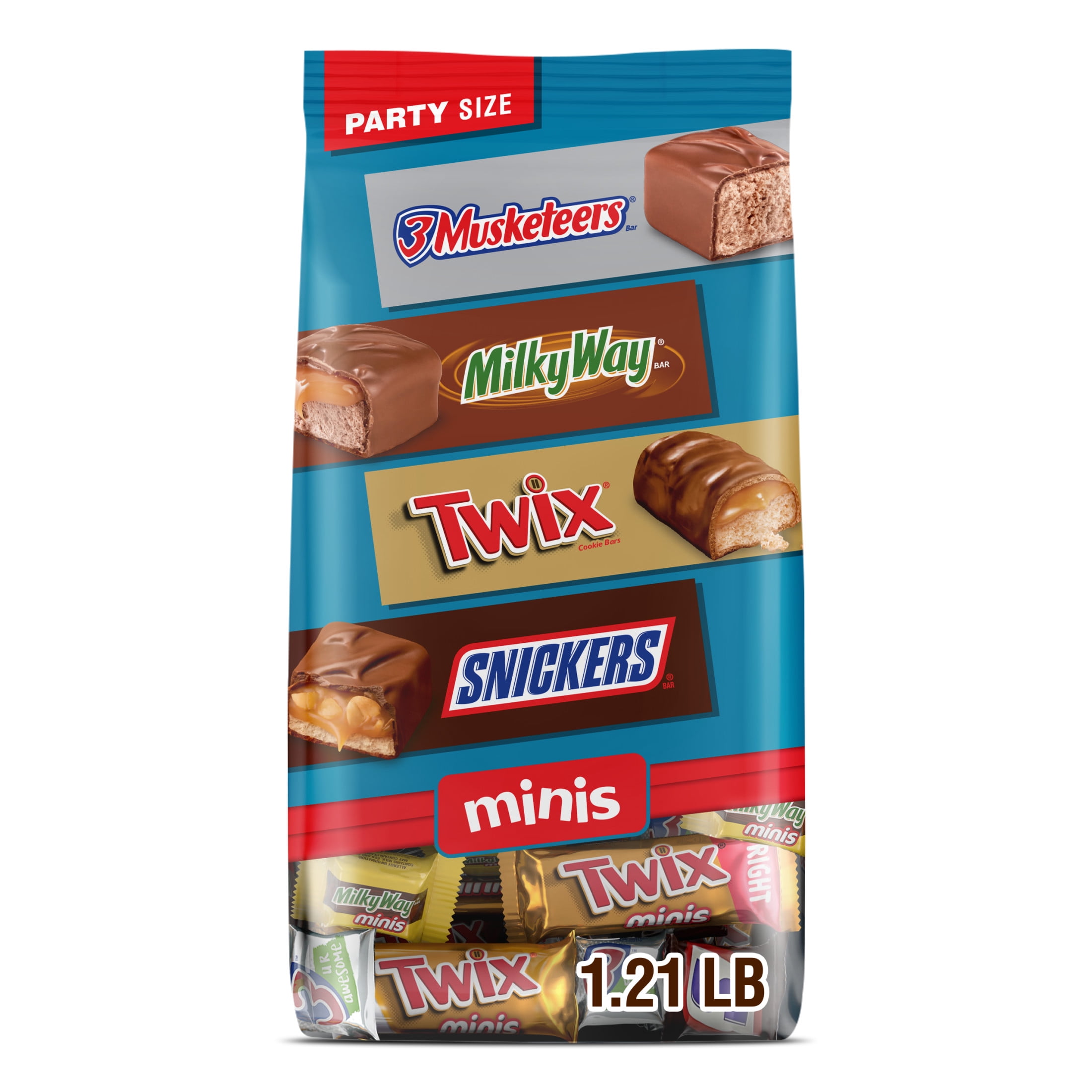 Snickers, Twix, Milky Way, & 3 Musketeers Minis Chocolate Bars - 19.49 oz Bulk Bag