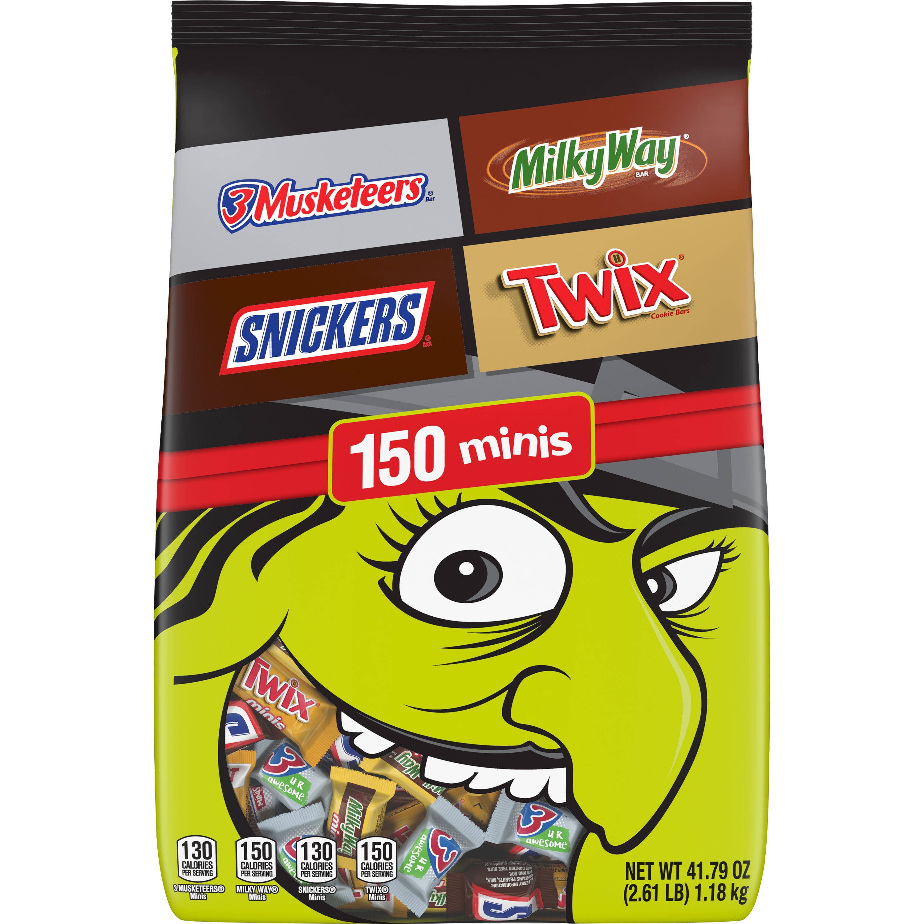 Mars Mixed Snickers, Twix, Milky Way & More Minis Halloween Chocolate Candy 150Ct Bulk Bag