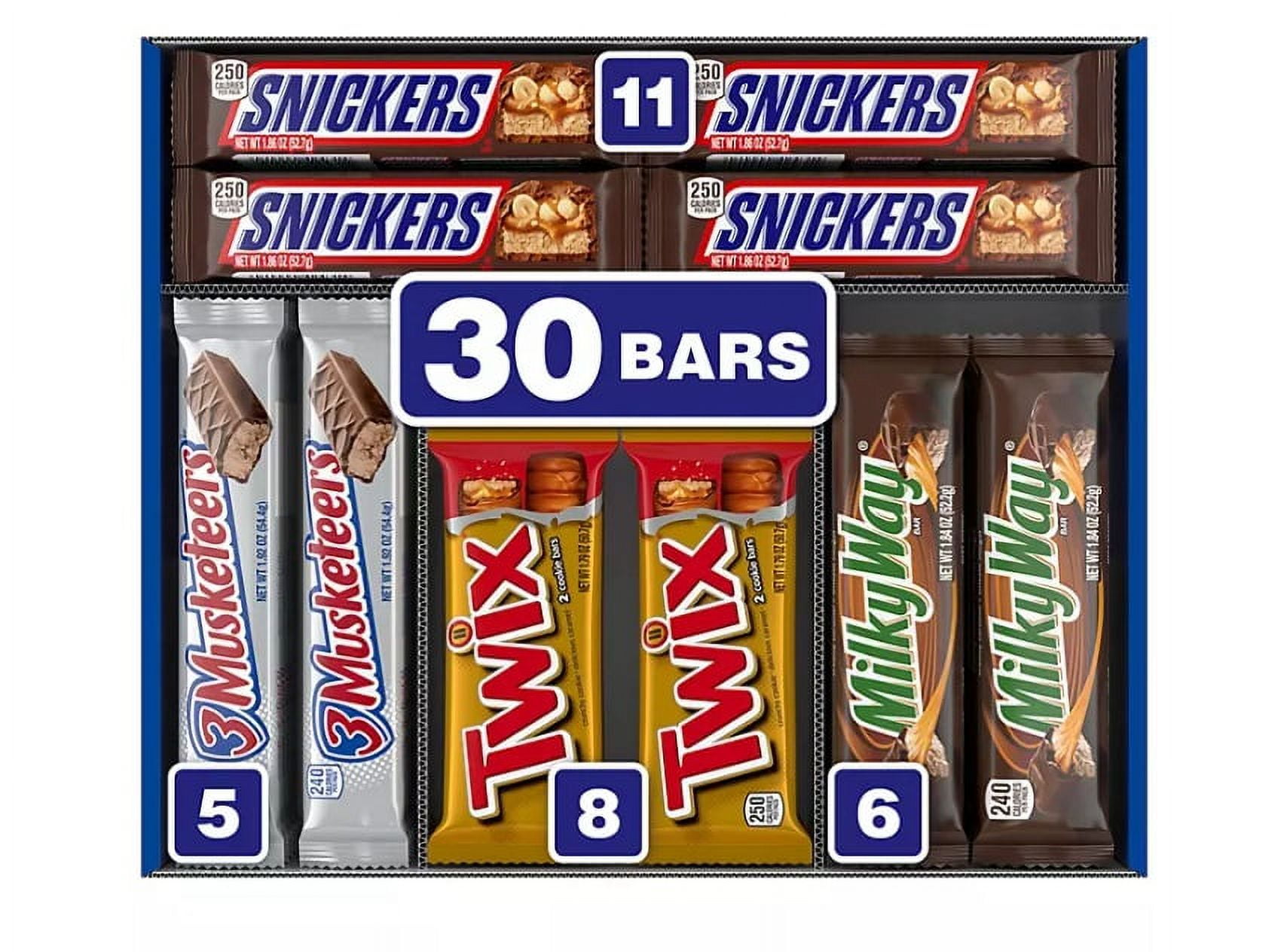Snickers, Twix and More Assorted Chocolate Candy Bars Bulk Variety Pack