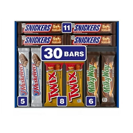 Snickers, Twix and More Assorted Chocolate Candy Bars Bulk Variety Pack (30 ct.)