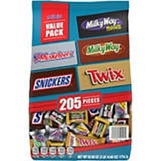 Snickers, Twix and More Chocolate Candy Bars, Bulk Miniature Halloween Candy, 205ct