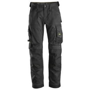 Snickers Workwear Mens AllroundWork Stretch Loose Fit Work Pants, Black/Black, 38/32