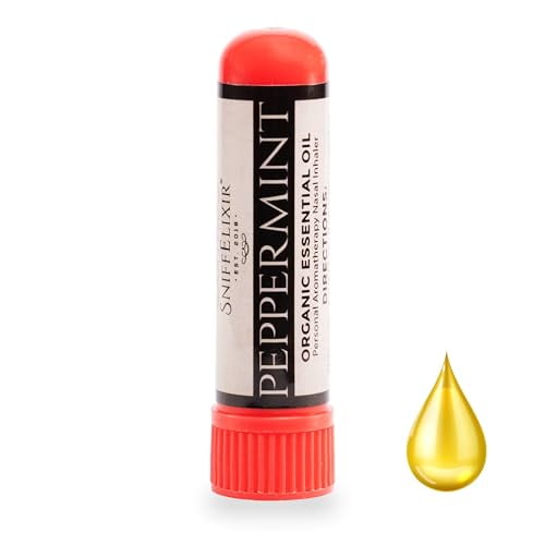 SniffElixir Peppermint Nasal Inhaler Aromatherapy Stick, Non Drowsy