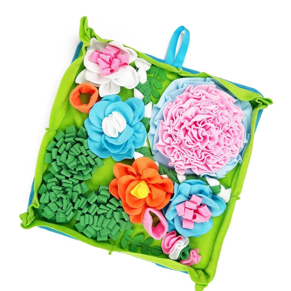 Sniffing Mat for Dog Washable Interactive Feeding Toy Tear Design Snuffle Rug Blanket 50x50cm