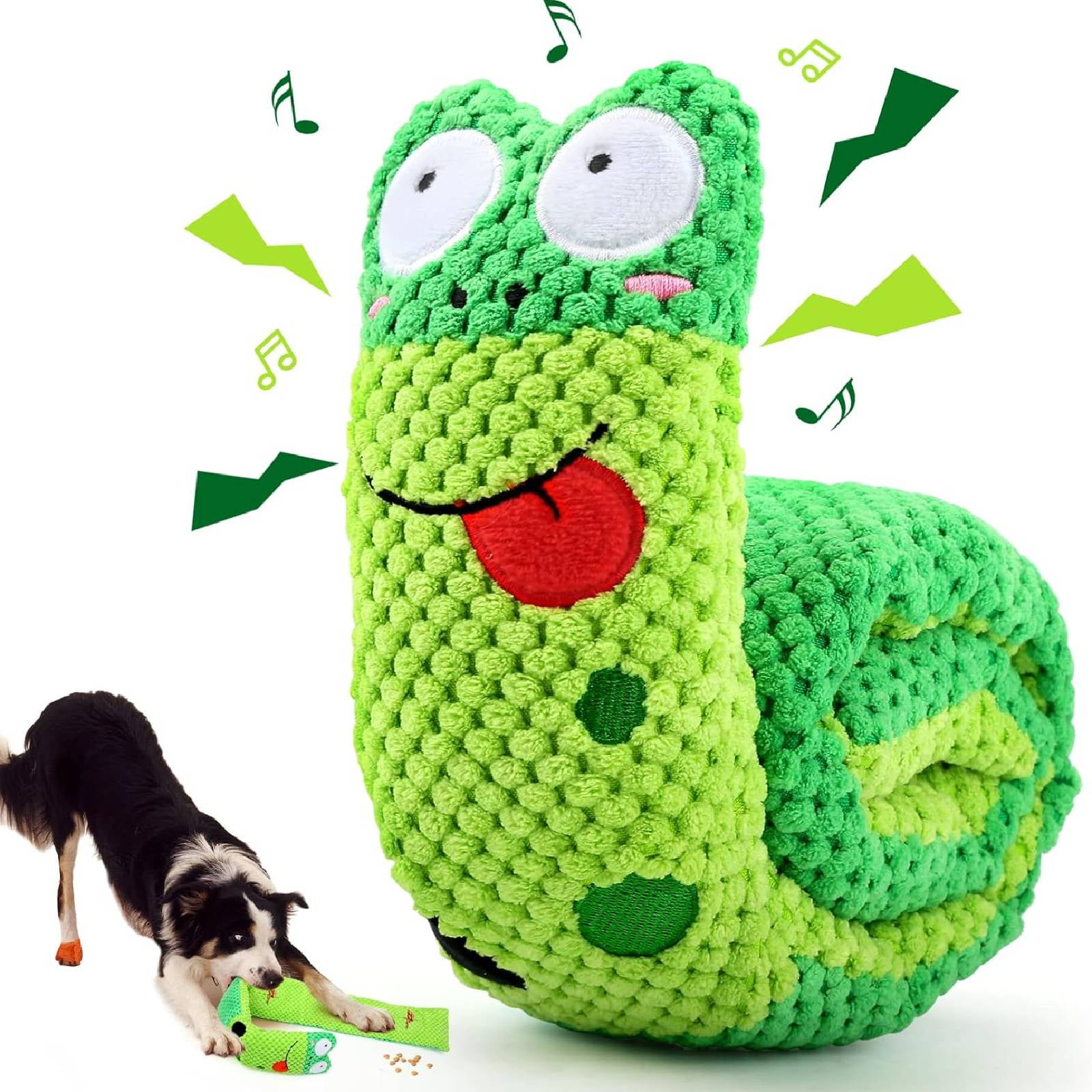 Sniffy The Snail | Plush Squeaky Snuffle Dog Toy with Crinkle Sound ...