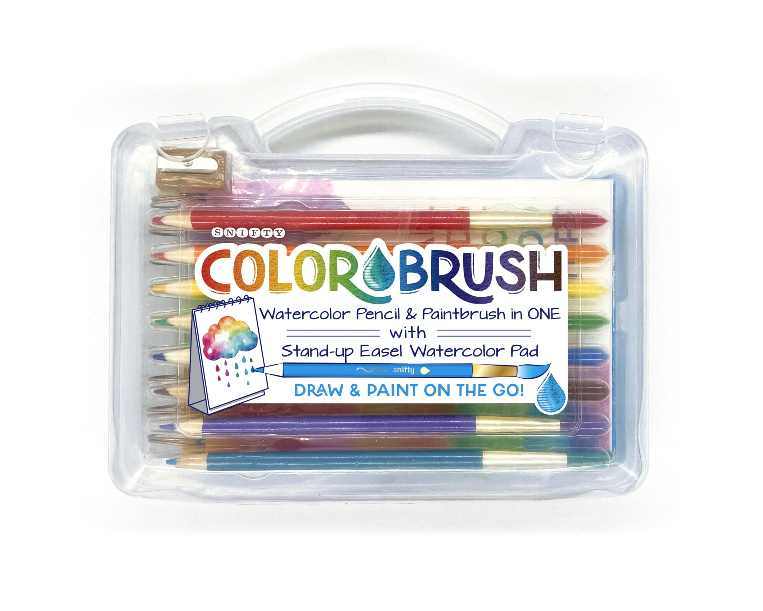 Snifty Colorbrush on The Go, Watercolor Pencil and Paintbrush with Stand-Up Easel Watercolor Pad