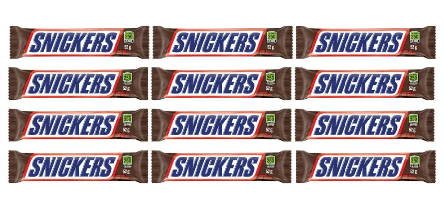 Snikers Peanut Milk Chocolate Candy Bar, Full Size Bars1.07 oz each (12 full size bars)