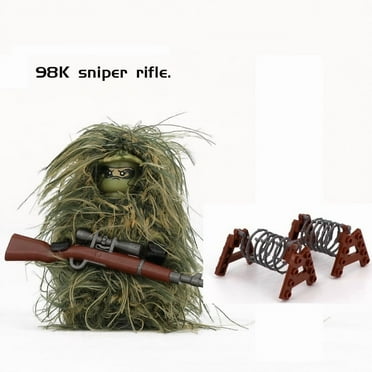 Sniper Military Camouflage Soldier Series MOC Building Blocks Figure Mini All-terrain Weapon Gun Creative Set Toy Childrens Gift