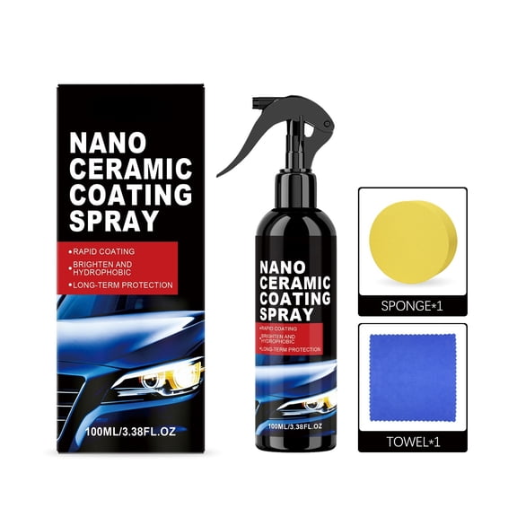 Snmubt 100ml Car Ceramic Coating Agent, High Gloss Hydrophobic Crystal Spray, Anti-Fouling Scratch Resistant for Auto Paint Protection