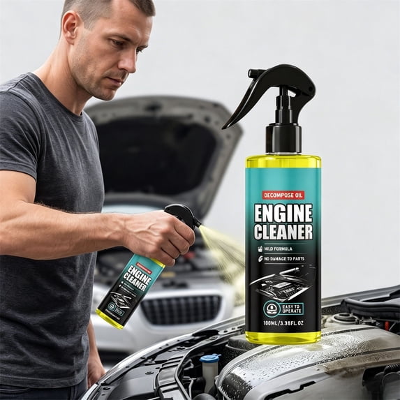 Snmubt 100ml Car Engine Compartment Cleaner, Powerful Oil and Dirt Remover, Anti-Aging Engine Maintenance Cleaning Product